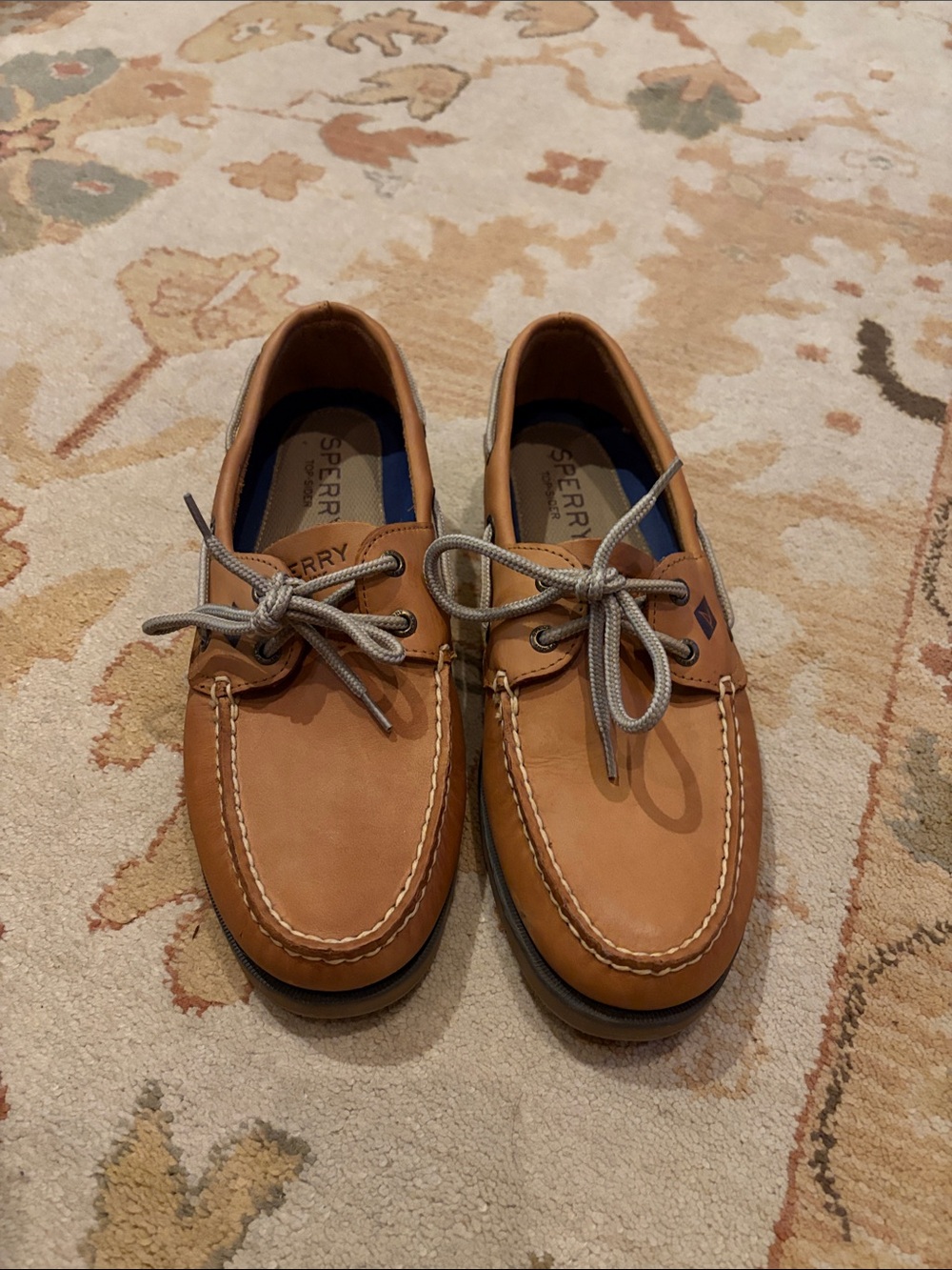 Sperry Men’s Tan Leather Moc Toe Boat Shoes